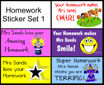Homework Sticker Set 1